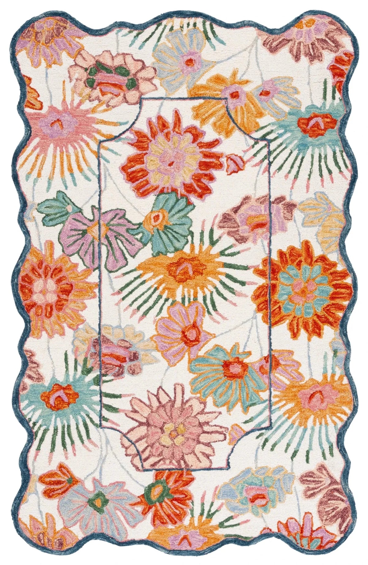Safavieh Jardin 4'-0" x 6'-0" Rug in Ivory / Rust