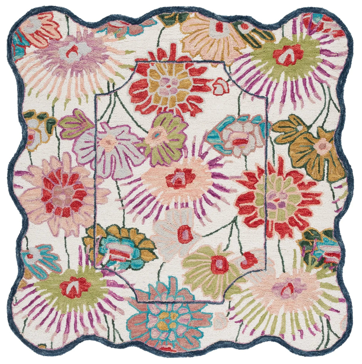 Safavieh Jardin 6'-0" x 6'-0" Rug in Green / Ivory