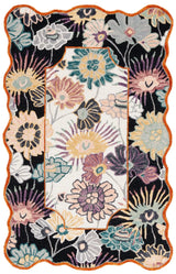 Safavieh Jardin 4'-0" x 6'-0" Rug in Black / Ivory