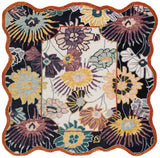 Safavieh Jardin 6'-0" x 6'-0" Rug in Black / Ivory