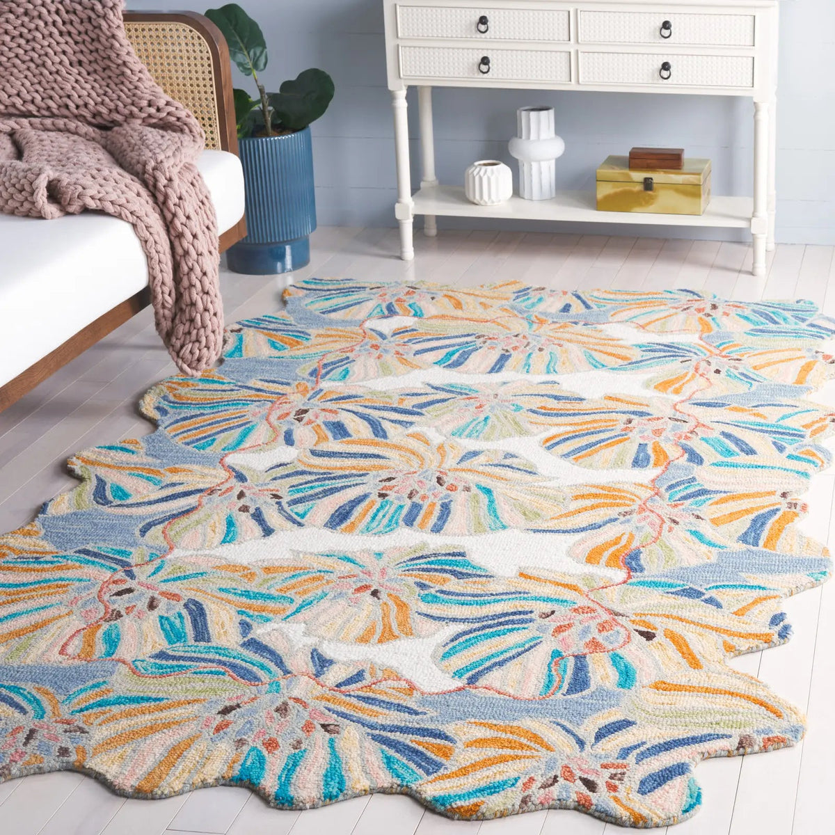 Safavieh Jardin 4'-0" x 6'-0" Rug in Ivory / Blue