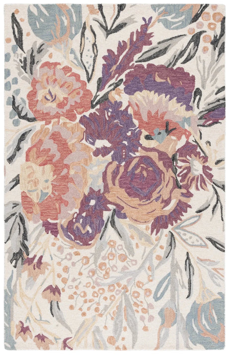 Safavieh Jardin 4'-0" x 6'-0" Rug in Ivory / Pink