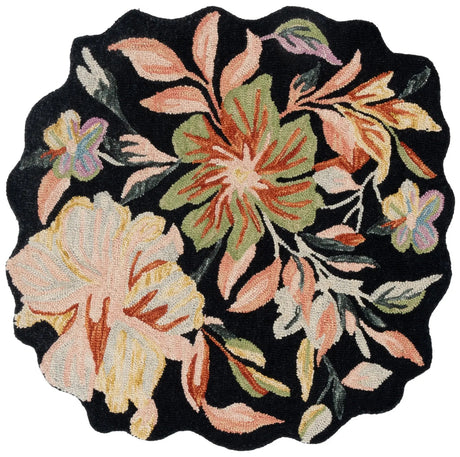 Safavieh Jardin 4'-0" x 4'-0" Rug in Black / Green