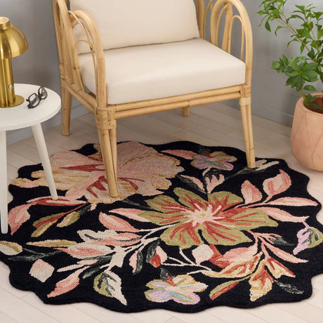 Safavieh Jardin 4'-0" x 4'-0" Rug in Black / Green
