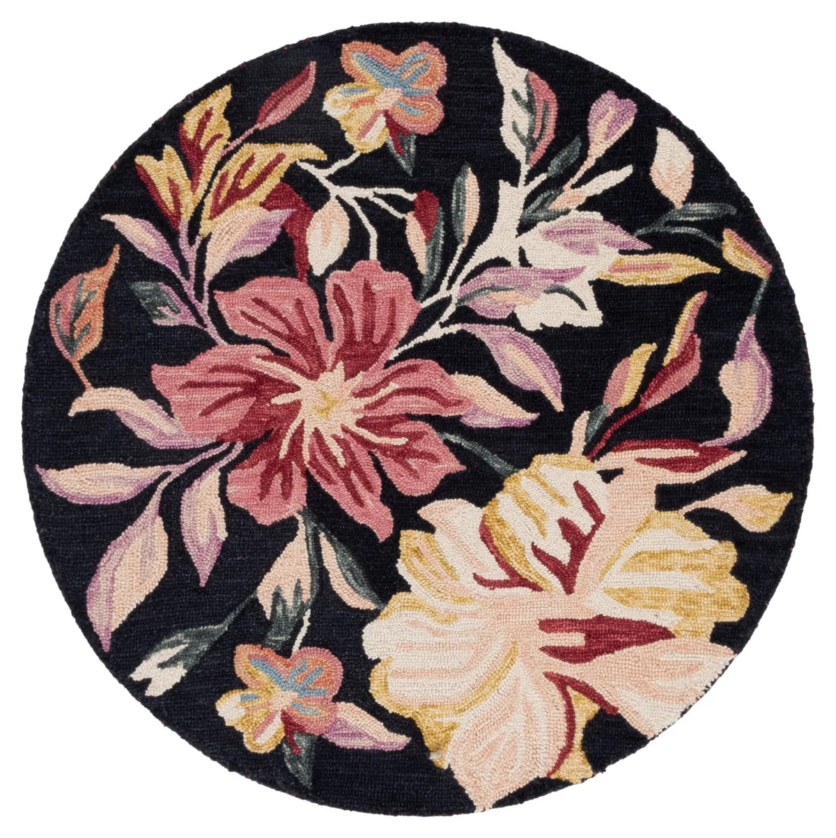 Safavieh Jardin 3'-0" x 3'-0" Rug in Black / Pink