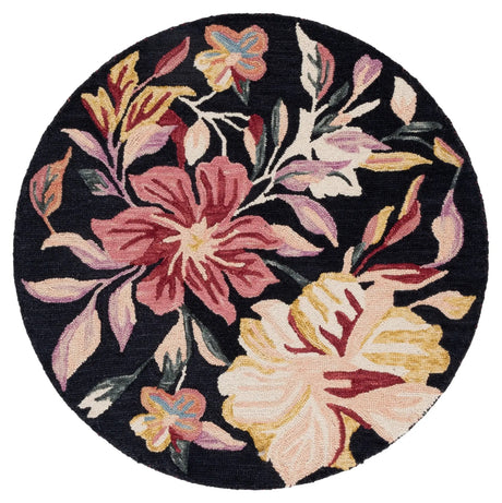 Safavieh Jardin 3'-0" x 3'-0" Rug in Black / Pink