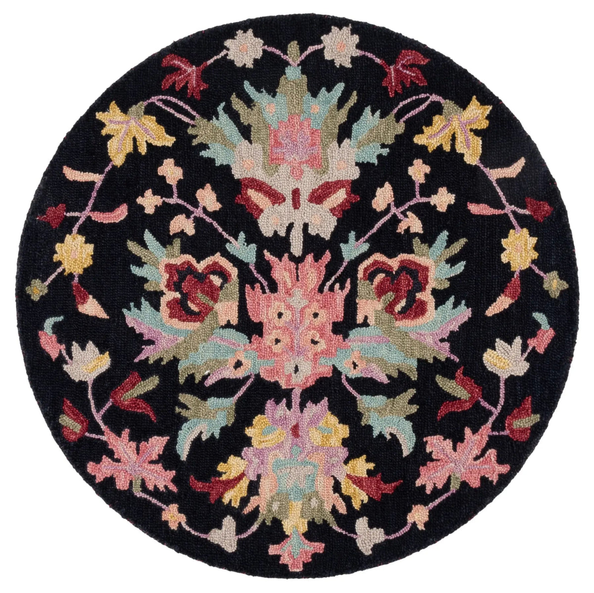 Safavieh Jardin 3'-0" x 3'-0" Rug in Black / Pink