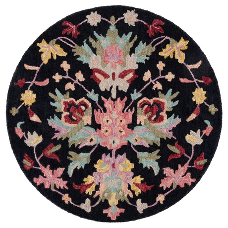 Safavieh Jardin 3'-0" x 3'-0" Rug in Black / Pink