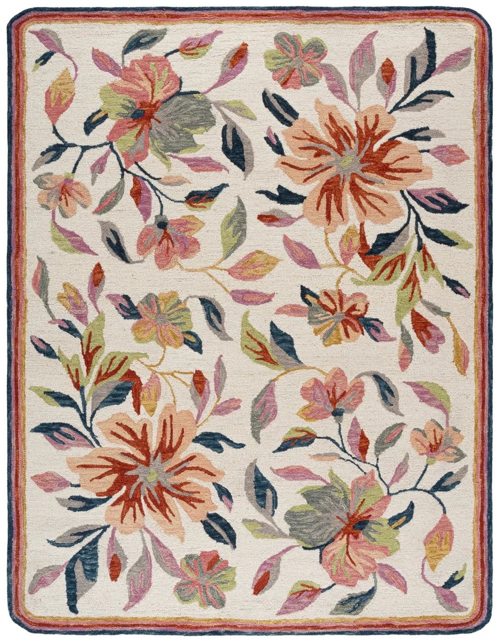Safavieh Jardin 8'-0" x 10'-0" Rug in Ivory / Rust