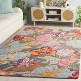 Safavieh Jardin 4'-0" x 6'-0" Rug in Green / Light Blue