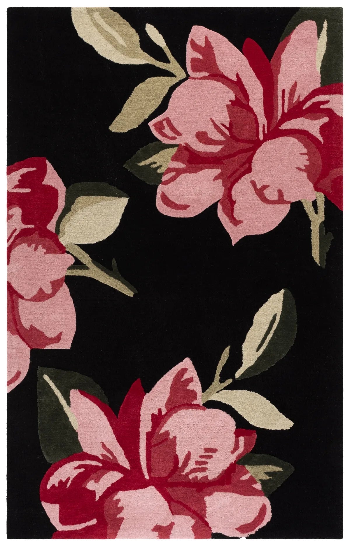 Safavieh Jardin 5'-0" x 8'-0" Rug in Black / Pink