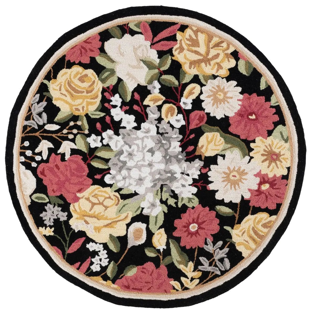Safavieh Jardin 6'-0" x 6'-0" Rug in Black / Red