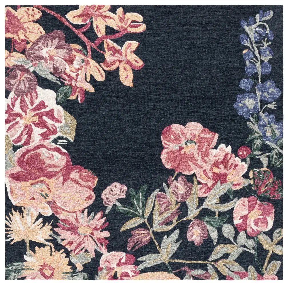 Safavieh Jardin 6'-0" x 6'-0" Rug in Navy / Pink