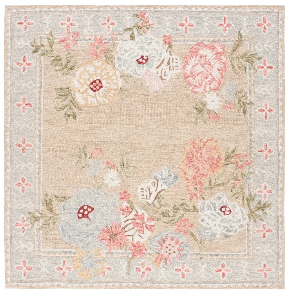 Safavieh Jardin 6'-0" x 6'-0" Rug in Beige / Pink