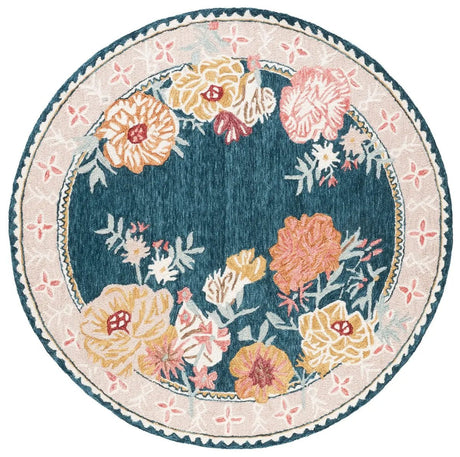 Safavieh Jardin 6'-0" x 6'-0" Rug in Dark Green / Pink