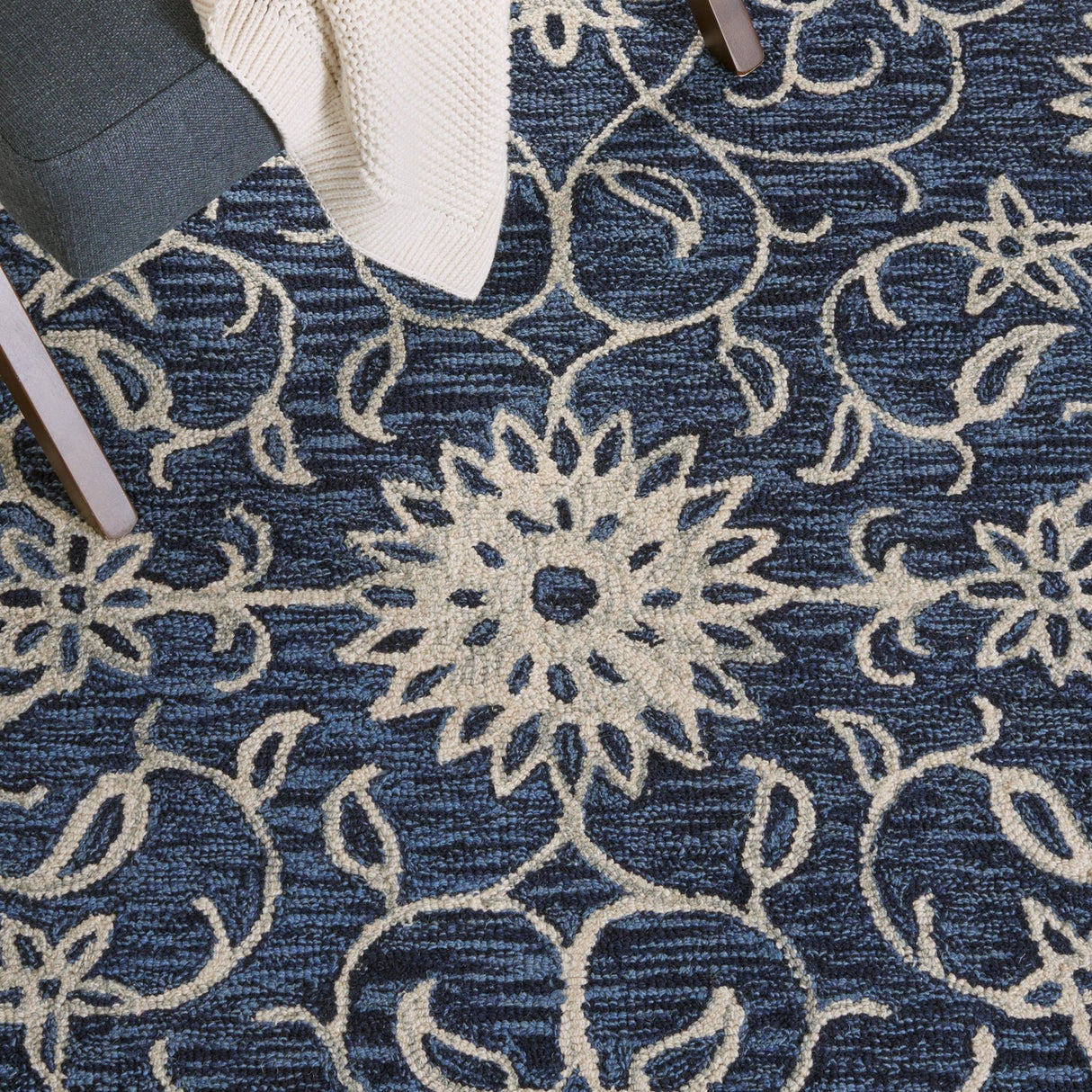 Safavieh Jardin Jar601N Navy/Ivory Rug - Safavieh - jar601n - 3