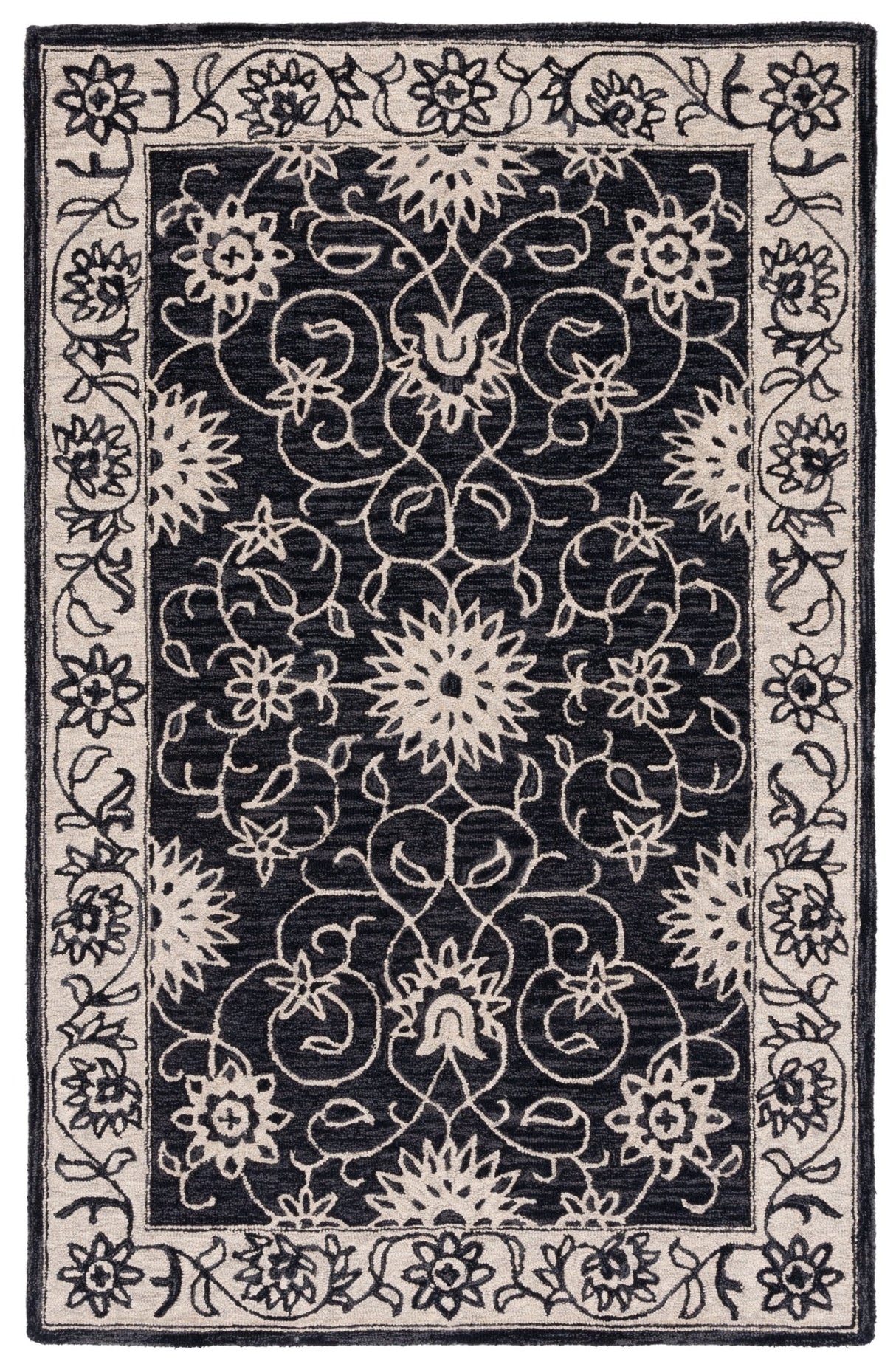 Safavieh Jardin Jar601Z Black/Ivory Rug - Safavieh - jar601z - 3
