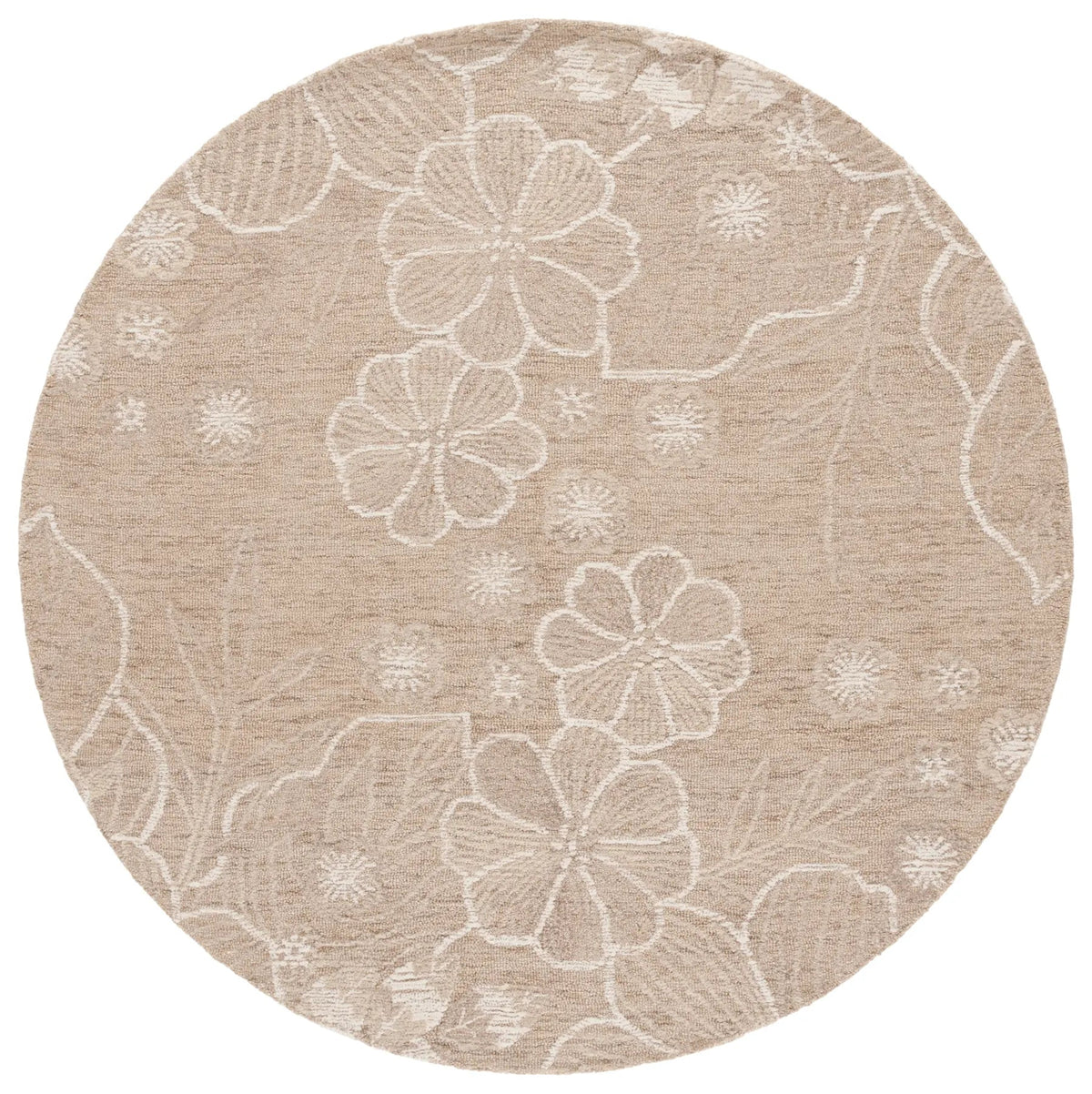 Safavieh Jardin 6'-0" x 6'-0" Rug in Beige / Ivory