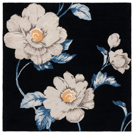 Safavieh Jardin 6'-0" x 6'-0" Rug in Black / Ivory