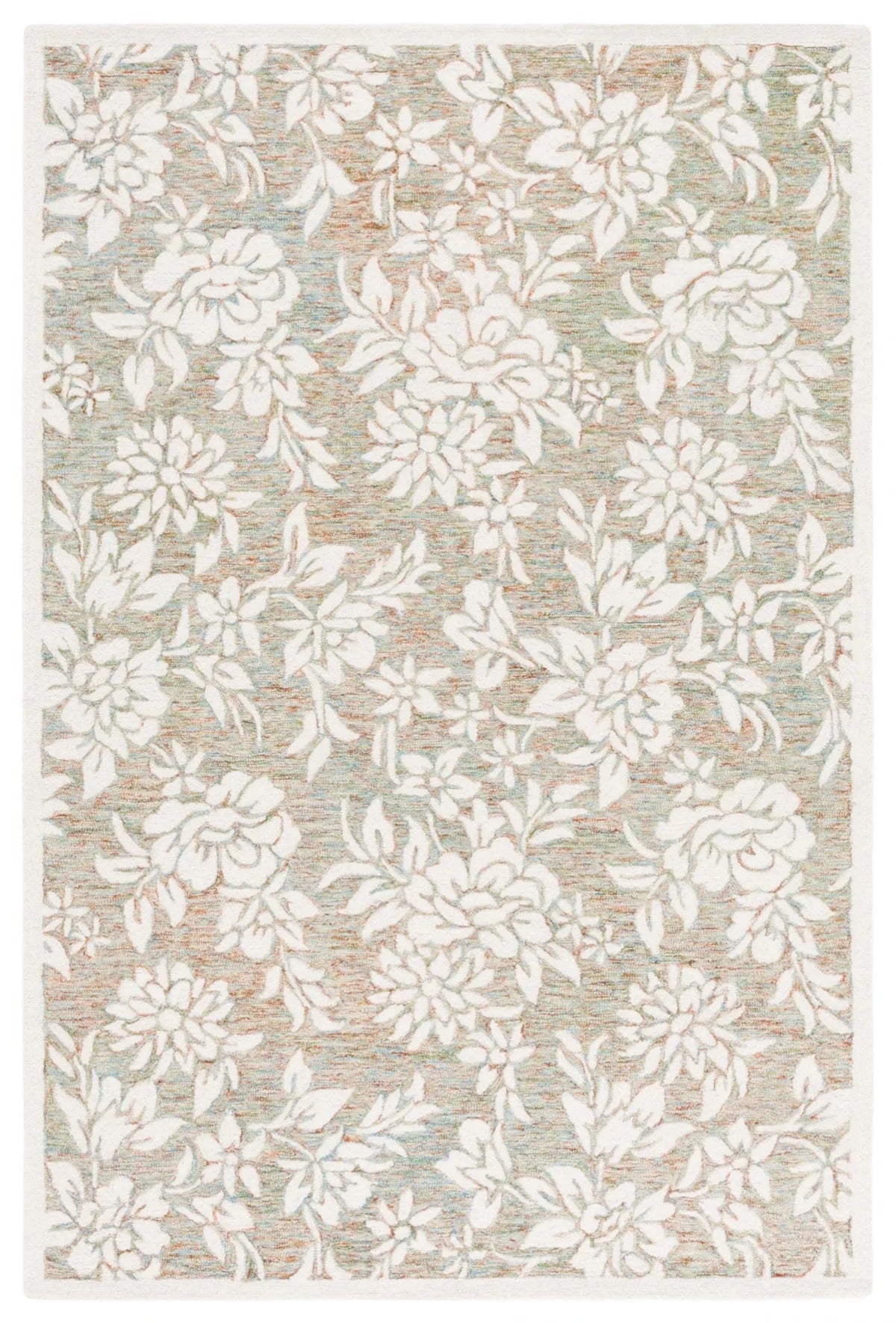 Safavieh Jardin 4'-0" x 6'-0" Rug in Green / Ivory