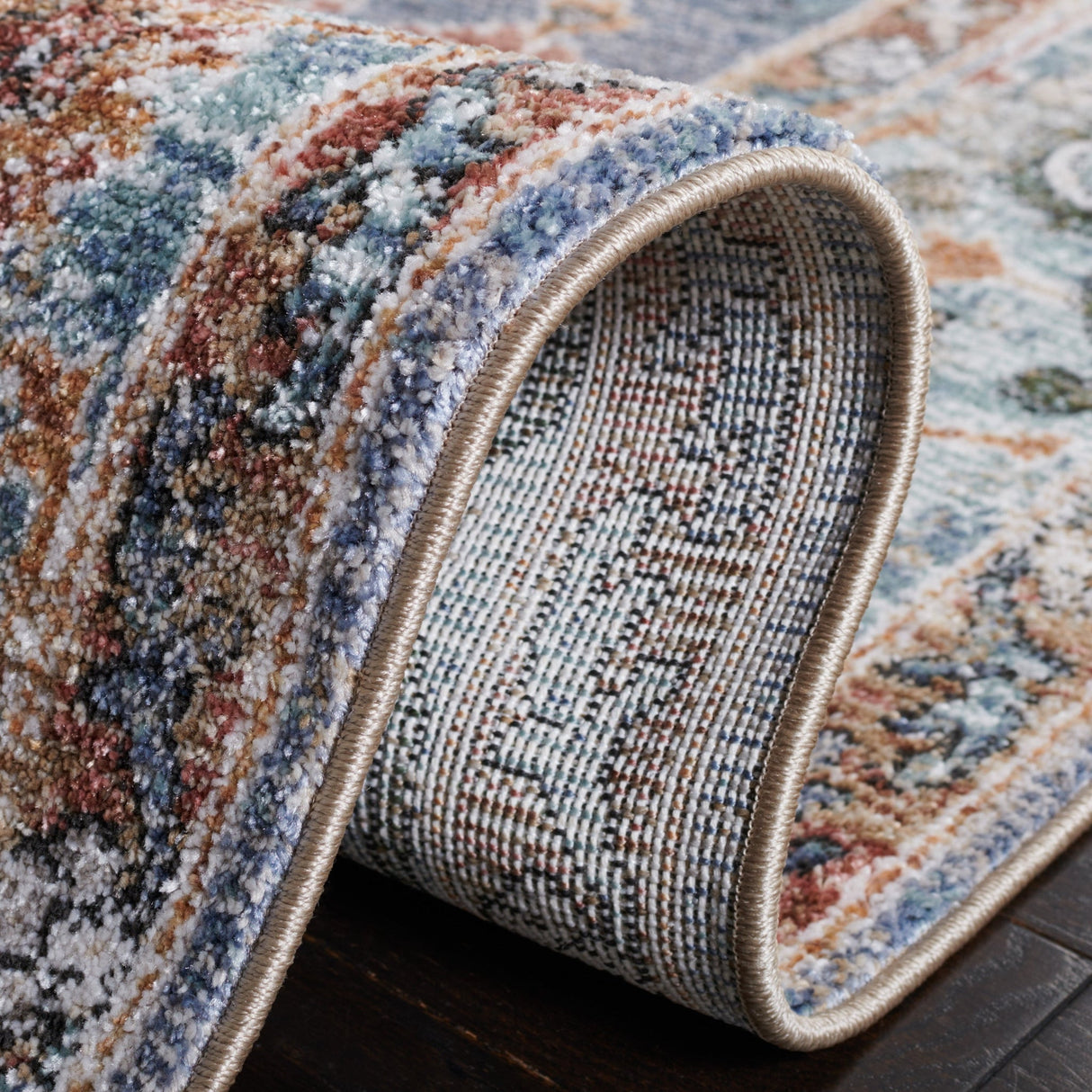 Safavieh Jasmine Jsm338M Blue/Gold Rug - Safavieh - jsm338m - 5r