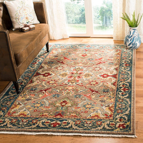 Safavieh Kashan Ksn307E Taupe / Blue Rugs - Safavieh - ksn307e - 3