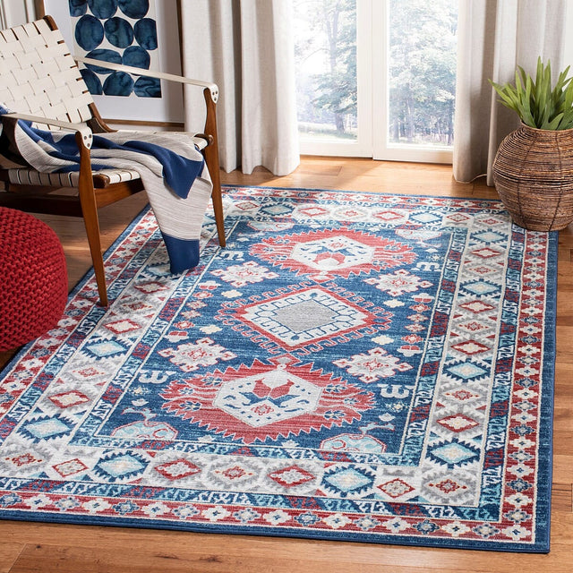 Safavieh Kazak Kzk119R Navy / Red Rugs - Safavieh - kzk119r - 4