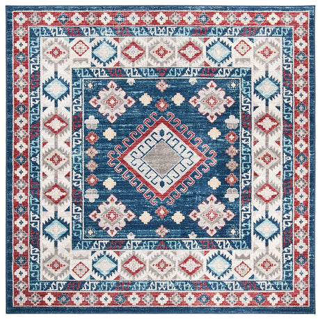 Safavieh Kazak Kzk119R Navy / Red Rugs - Safavieh - kzk119r - 7sq