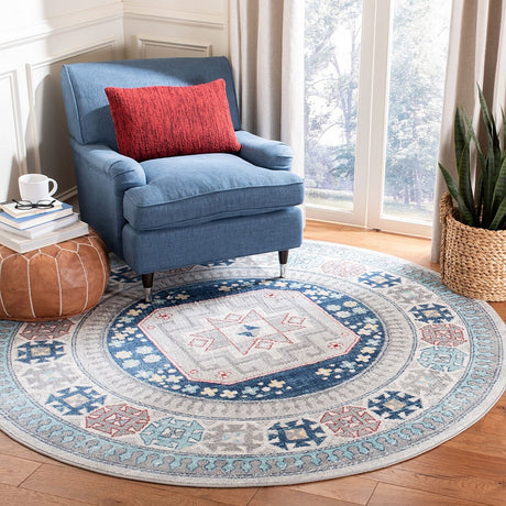 Safavieh Kazak Kzk120G Grey / Blue Rugs - Safavieh - kzk120g - 7sq