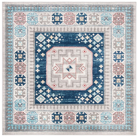 Safavieh Kazak Kzk120G Grey / Blue Rugs - Safavieh - kzk120g - 7sq