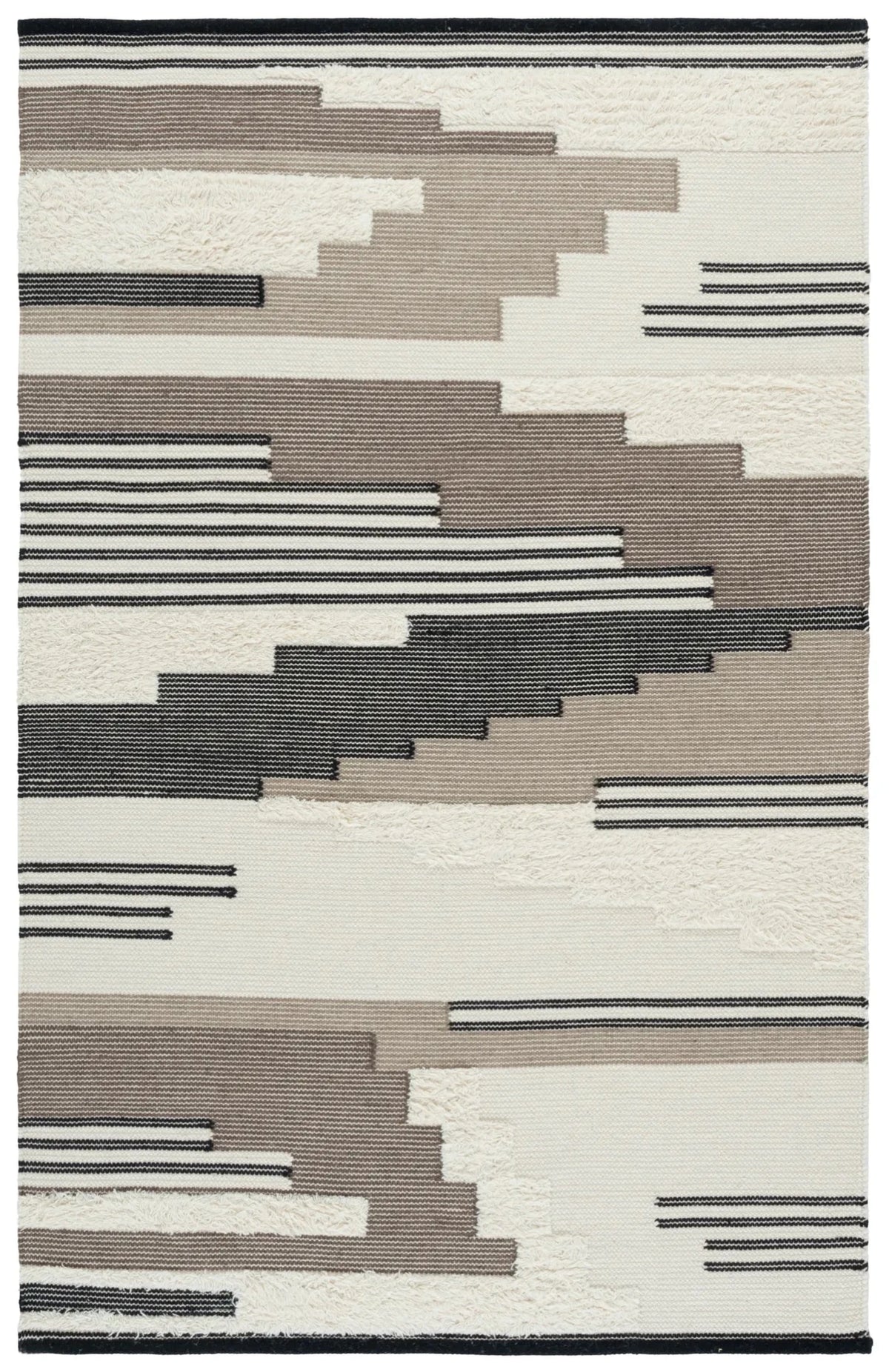 Safavieh Kenya 4'-0" x 6'-0" Rug in Black / Ivory