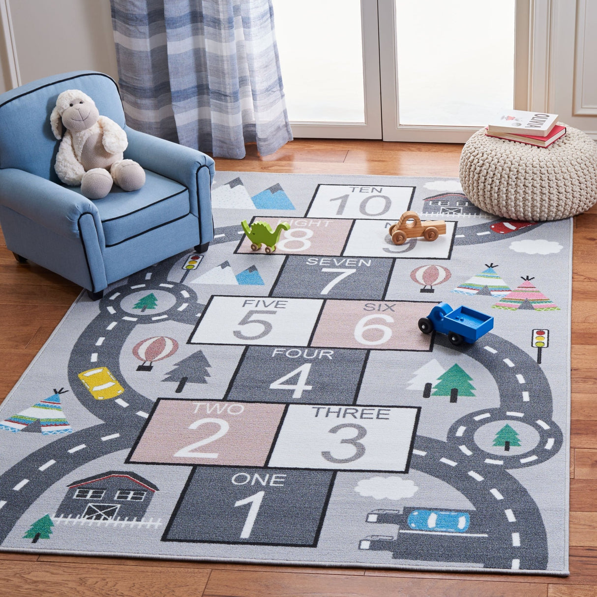 Safavieh Kids Playhouse Kph226A Grey/Pink Rugs - Safavieh - kph226a - 3