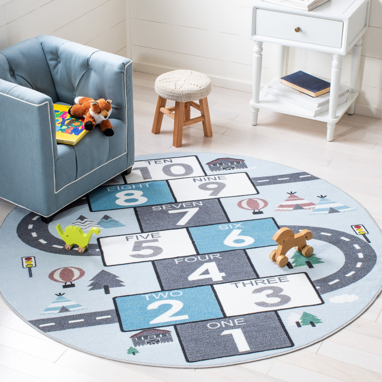 Safavieh Kids Playhouse Kph226F Grey/Blue Rugs - Safavieh - kph226f - 5r