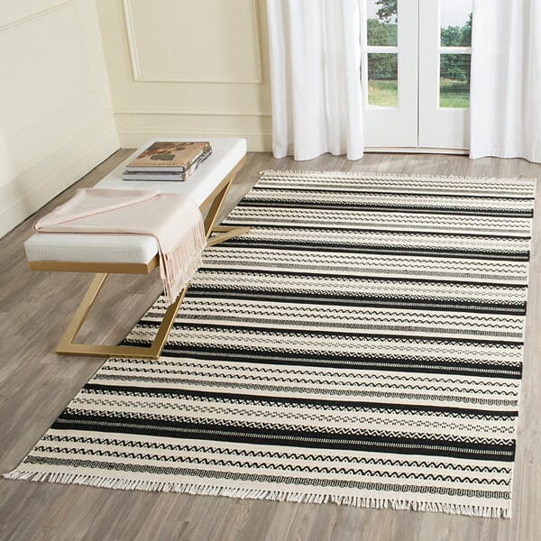 Safavieh Kilim Klm101C Ivory / Black Rugs - Safavieh - klm101c - 4