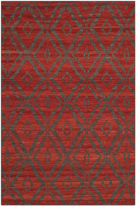 Safavieh Kilim Klm215B Rust / Grey Rugs - Safavieh - klm215b - 4