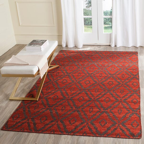 Safavieh Kilim Klm215B Rust / Grey Rugs - Safavieh - klm215b - 4