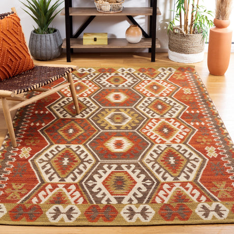 Safavieh Kilim Klm328Q Red/Olive Rug - Safavieh - klm328q - 3