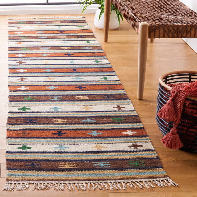 Safavieh Kilim Klm710A Ivory/Rust Rug - Safavieh - klm710a - 29