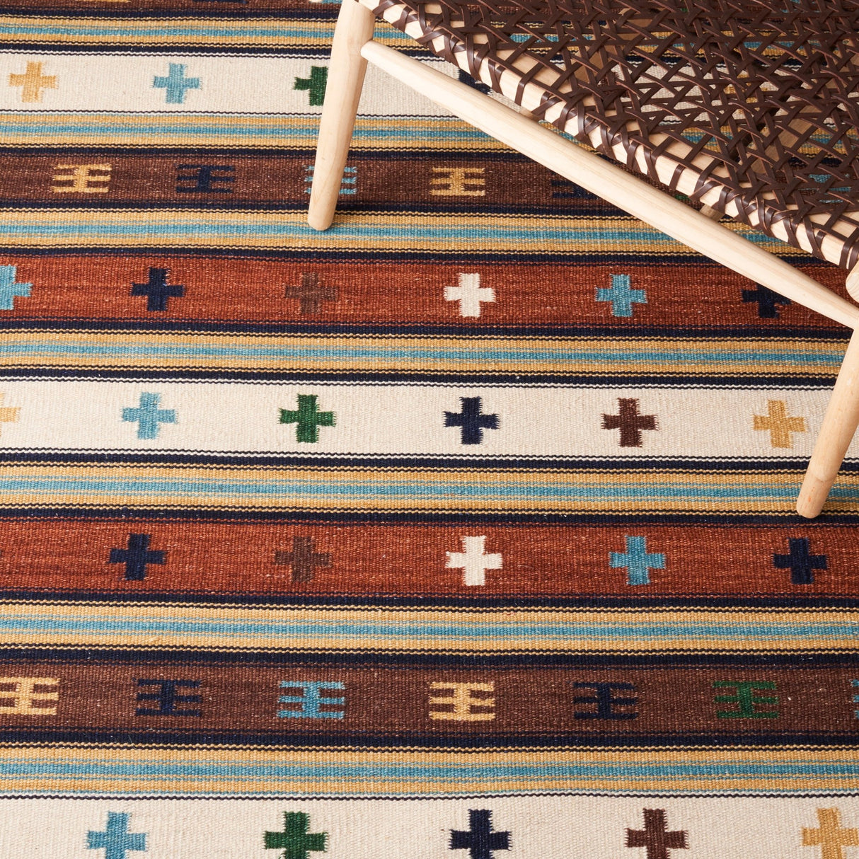 Safavieh Kilim Klm710A Ivory/Rust Rug - Safavieh - klm710a - 29