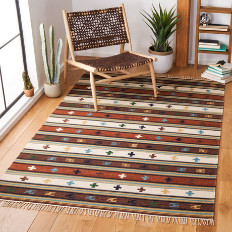 Safavieh Kilim Klm710A Ivory/Rust Rug - Safavieh - klm710a - 3