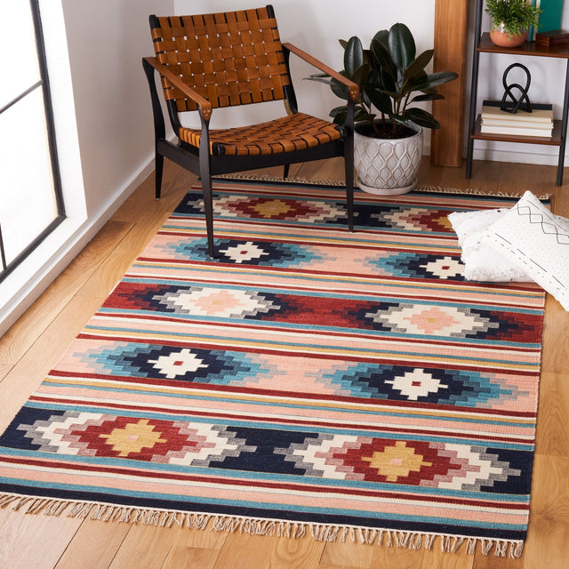 Safavieh Kilim Klm713U Light Pink/Blue Rug - Safavieh - klm713u - 3