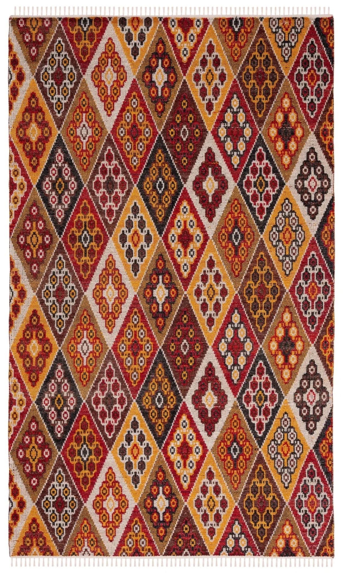 Safavieh Kilim 4'-0" x 6'-0" Rug in Red / Gold