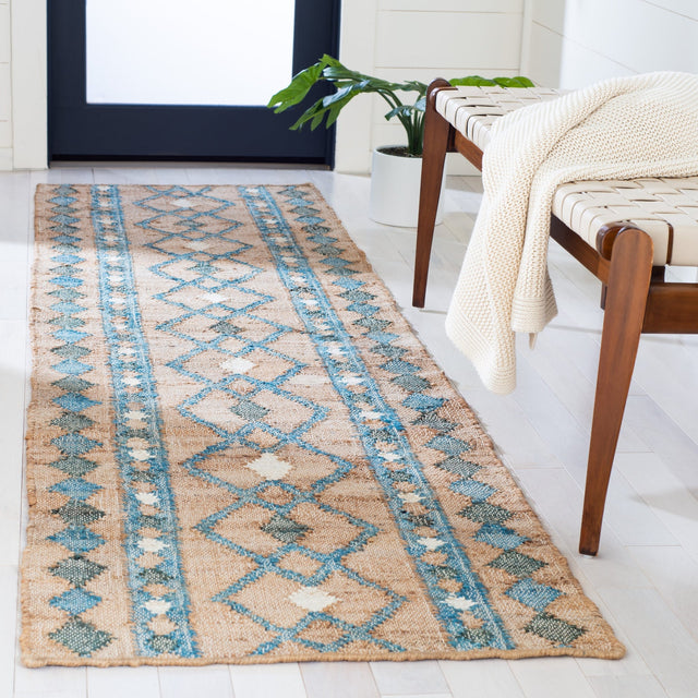 Safavieh Kilim Klm759M Natural/Blue Rugs - Safavieh - klm759m - 7r