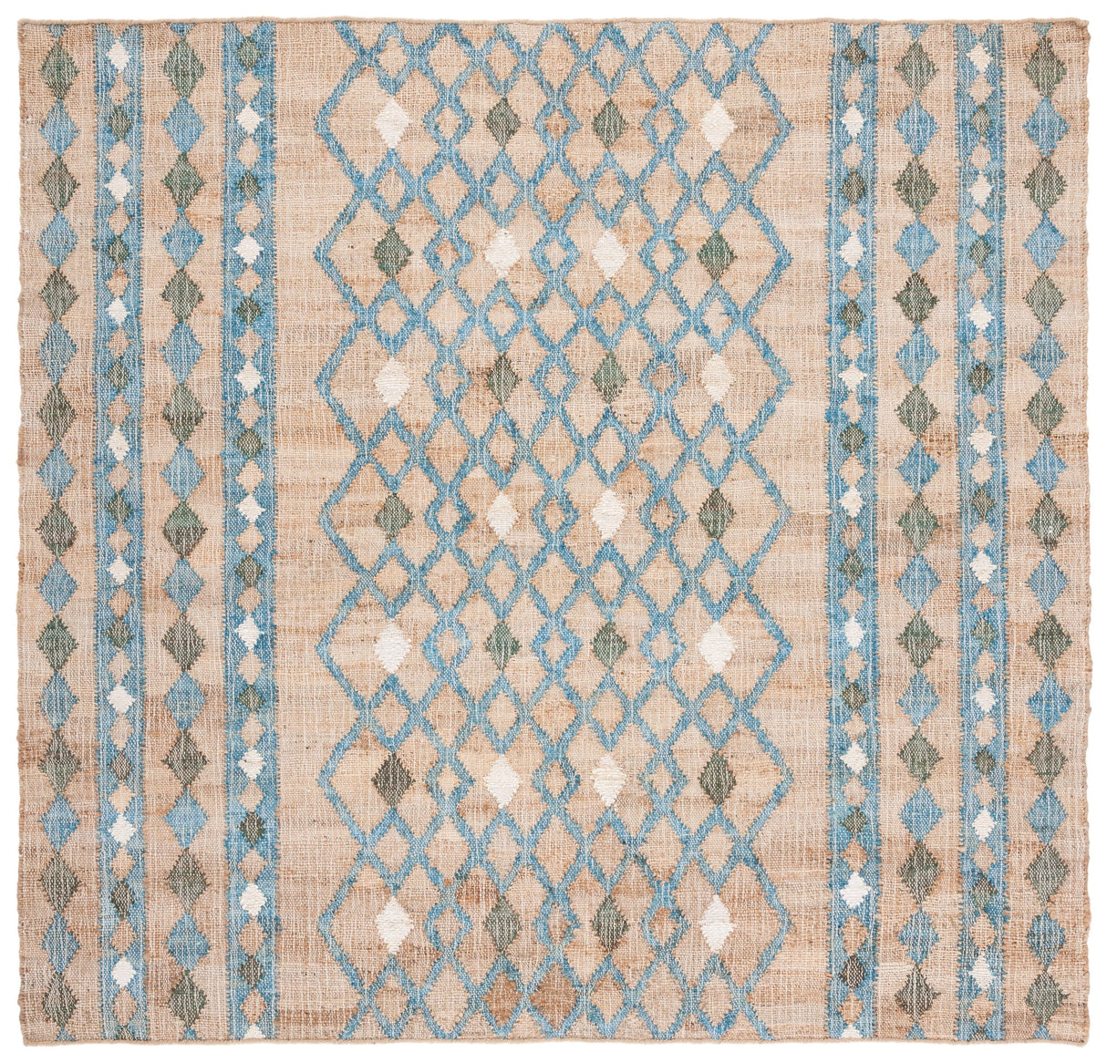 Safavieh Kilim Klm759M Natural/Blue Rugs - Safavieh - klm759m - 7sq