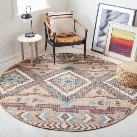 Safavieh Kilim Klm760M Natural/Blue Rugs - Safavieh - klm760m - 7r