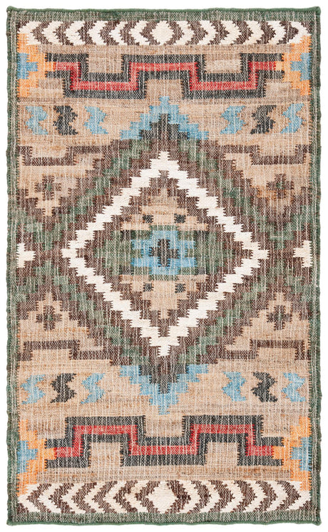 Safavieh Kilim Klm760M Natural/Blue Rugs - Safavieh - klm760m - 7r