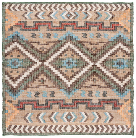 Safavieh Kilim Klm760M Natural/Blue Rugs - Safavieh - klm760m - 7sq