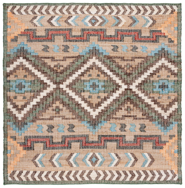 Safavieh Kilim Klm760M Natural/Blue Rugs - Safavieh - klm760m - 7sq