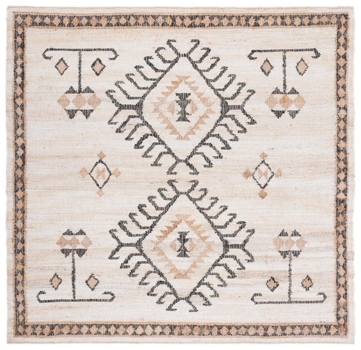 Safavieh Kilim Klm762A Ivory/Black Rugs - Safavieh - klm762a - 7sq
