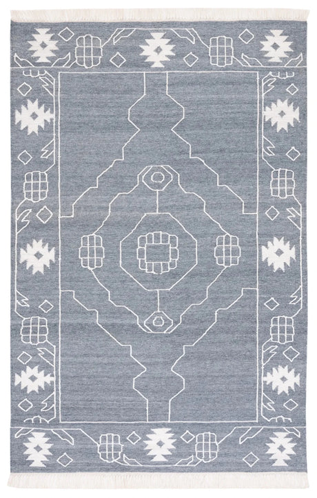 Safavieh Kilim 4'-0" x 6'-0" Rug in Dark Grey / Ivory